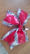 red on zebra print duct tape bow