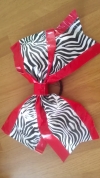 zebra sripe on red duct tape bow