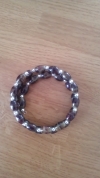 brown and silver memory wire bracelet