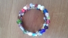 multicolored bead and silver memory wire bracelet