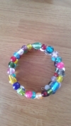 multicolored bead memory wire bracelet
